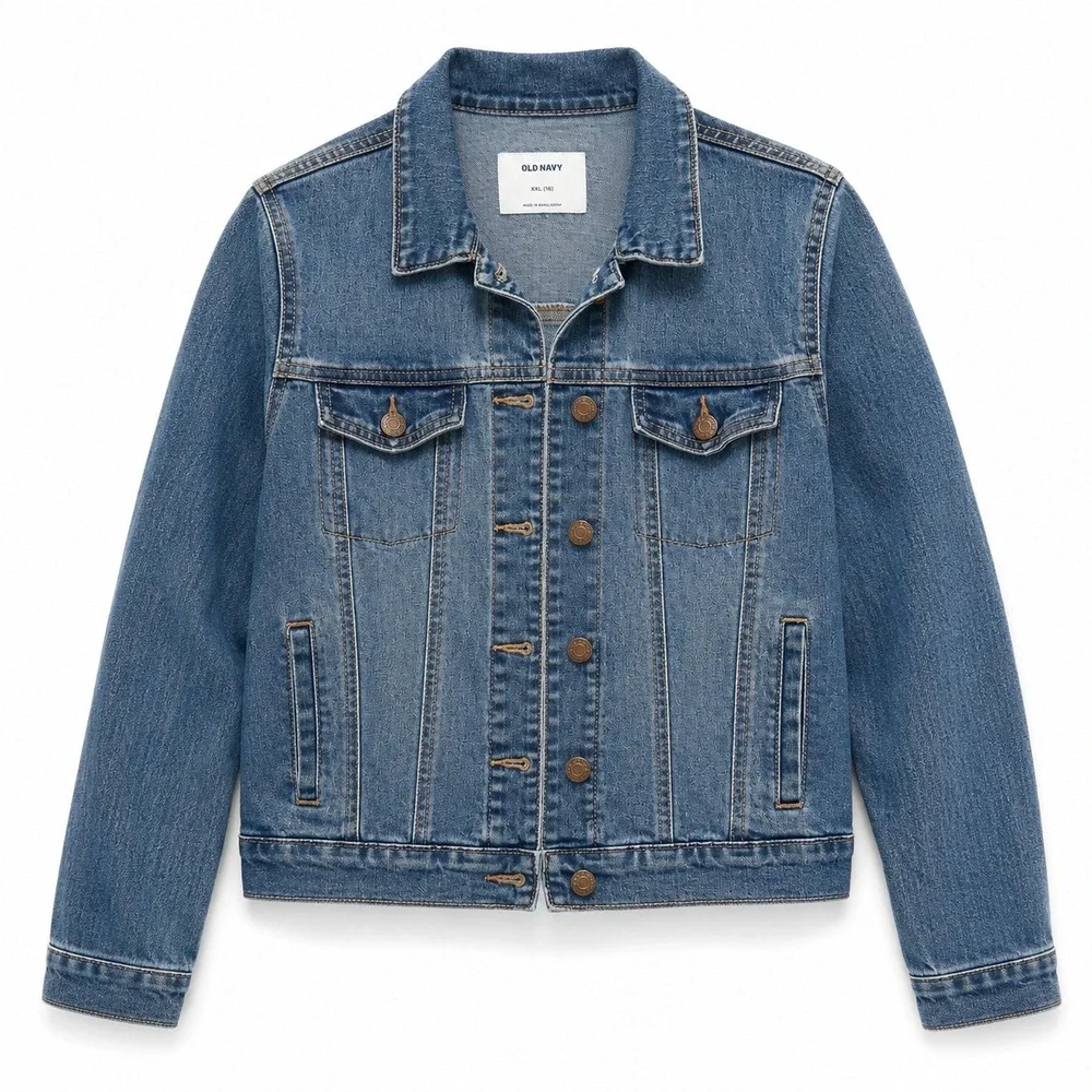 Old Navy Girls Denim Jacket Stretch Blue Jean Trucker Size XXL (16)